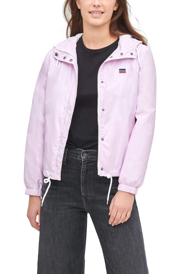 Women's Retro Hooded Rain Windbreaker Jacket (Standard & Plus Sizes)