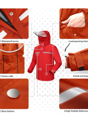 Rain Suit Waterproof Jacket and Trouser Suit Raincoat for Men and Women Outdoor All-Sport Breathable Anti-storm