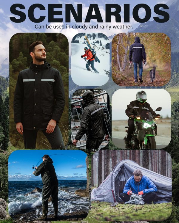 Rain Suit Waterproof Jacket and Trouser Suit Raincoat for Men and Women Outdoor All-Sport Breathable Anti-storm