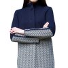 Herringbone Wool Coat Cardigan for Women