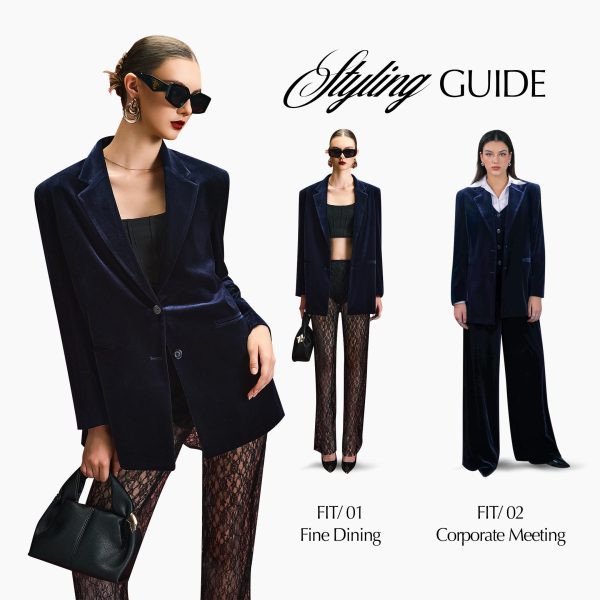 Velvet Womens Blazer, Trendy Oversized Fit, Long Sleeve Blazers for Women, Office Attire, Business Casual, Work Clothes