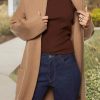 Womens Long Sleeve Maxi Cardigan Open Front Oversized Knitted Sweater Coat Casual Lapel Warm Overcoat with Pockets