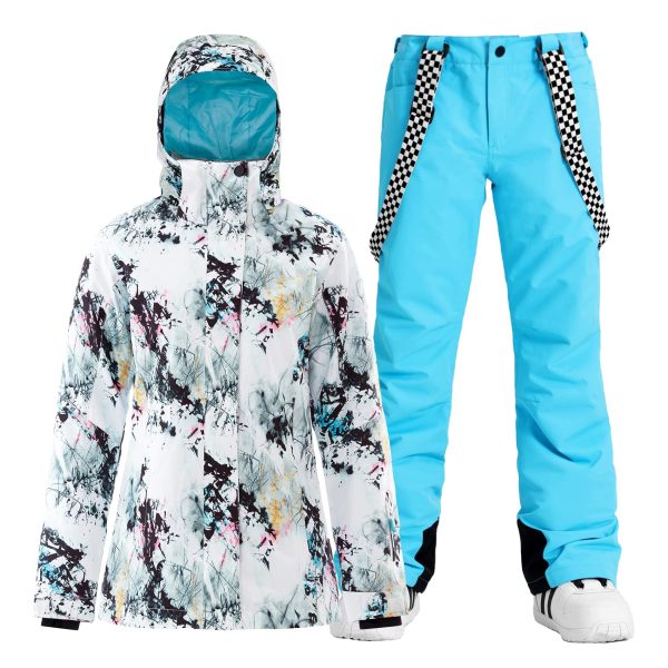 Women's Ski Jacket and Pants Waterproof Windproof Snowsuit Snowboarding Coat Insulated Warm Winter