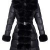 Puffer Jacket Women Winter Fur Lined Coat with Long Fur Collar Hooded Cold-resistant, Warm Bubble Overcoat