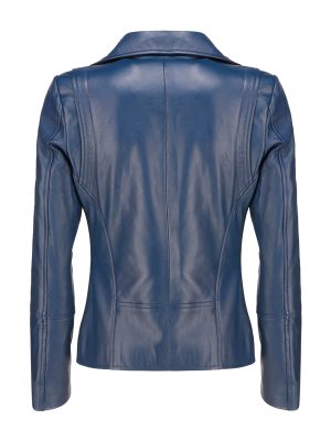 Women's Asymmetrical Zip-Up Real Lambskin Leather Motorcycle Jacket - Casual Fashion Moto Biker Leather Jacket Women
