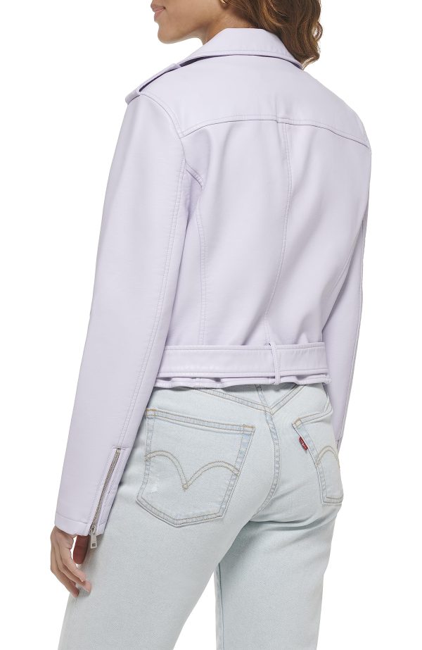 Women's Belted Faux Leather Moto Jacket (Regular & Plus Size)
