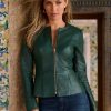 Womens Drowned Black Biker Lambskin Genuine Leather Jacket, Biker Jacket