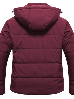 Women's Plus Size Warm Puffer Jacket Waterproof Fleece Lined Winter Coat with Removable Hood