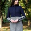 Herringbone Wool Coat Cardigan for Women