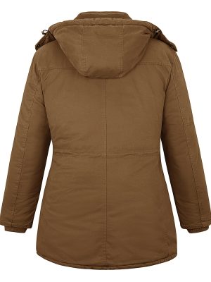 Women's Winter Plus Size Thickened Cotton Coat with Detachable Hood