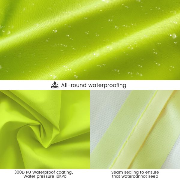 81zxMDFoVL.jpg Hi Vis Rain Coat for Men & Women - Waterproof Jacket with Hood, Heavy Duty for Safety Work & Outdoor Activities, 3XL Yellow