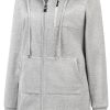 Women's Plus Size Casual Zip Up Hoodie Long Tunic Sweatshirts Fleece Jackets