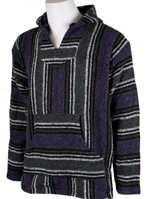 Striped Woven Baja Jacket Coat Hoodie
