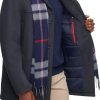 Men's Size Tall Wool Melton Walking Coat With Detachable Scarf