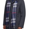 Men's Size Tall Wool Melton Walking Coat With Detachable Scarf