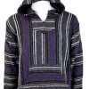Striped Woven Baja Jacket Coat Hoodie
