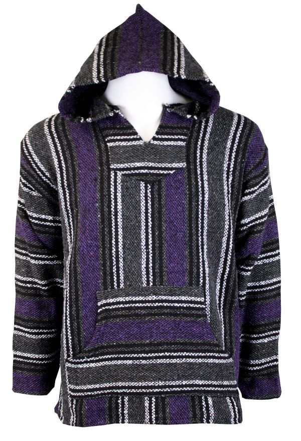 Striped Woven Baja Jacket Coat Hoodie