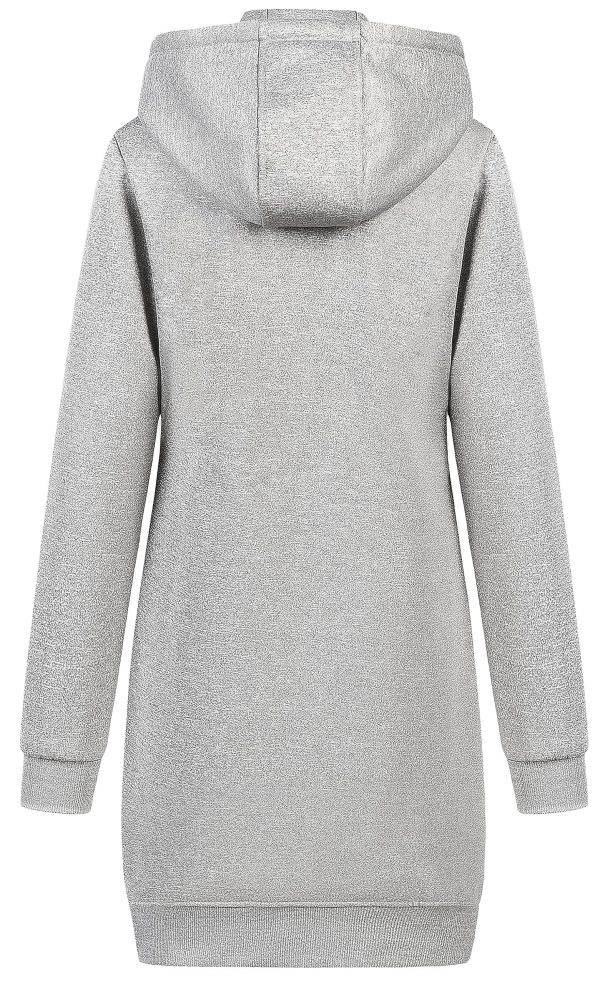 Women's Plus Size Casual Zip Up Hoodie Long Tunic Sweatshirts Fleece Jackets