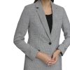 Women's Long Plaid Fitted Single Button Blazer