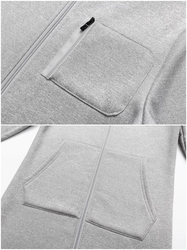 Women's Plus Size Casual Zip Up Hoodie Long Tunic Sweatshirts Fleece Jackets