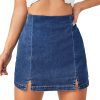 Women's Casual Split Hem High Waist Denim Skorts Skirt Shorts