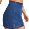 Women's Casual Split Hem High Waist Denim Skorts Skirt Shorts